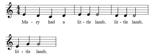 Mary Had a Little Lamb piano sheet music preview