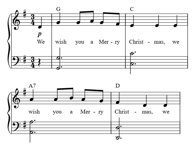 We Wish You a Merry Christmas piano sheet music preview