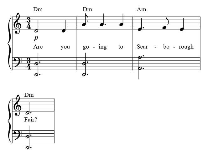 Scarborough Fair piano sheet music preview
