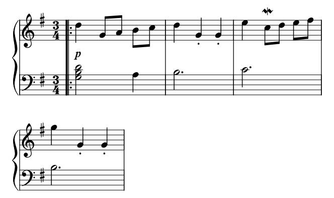 Minuet in G piano sheet music preview