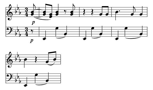 Brahms Lullaby, Op 49, No 4 piano sheet music preview