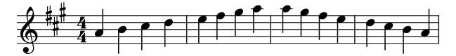 Major A Easy piano sheet music preview
